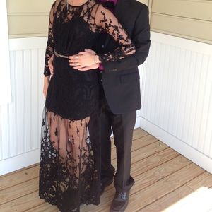 Free People lace maxi with slip